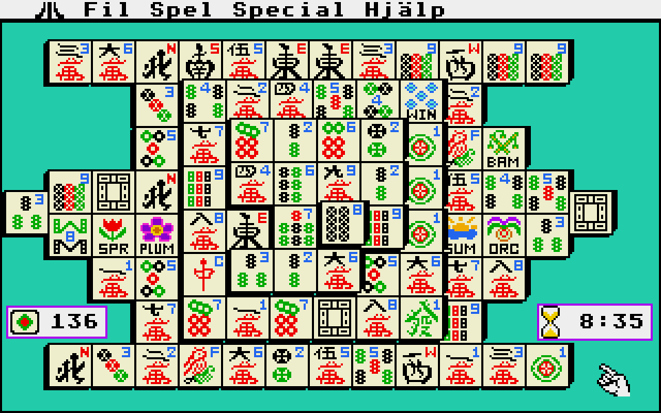 Svenska Mahjong atari screenshot
